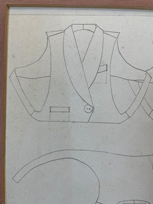 Lot 167 - Two rare and early John Galliano fashion sketches, 'Incroyables' Degree show collection, 1984