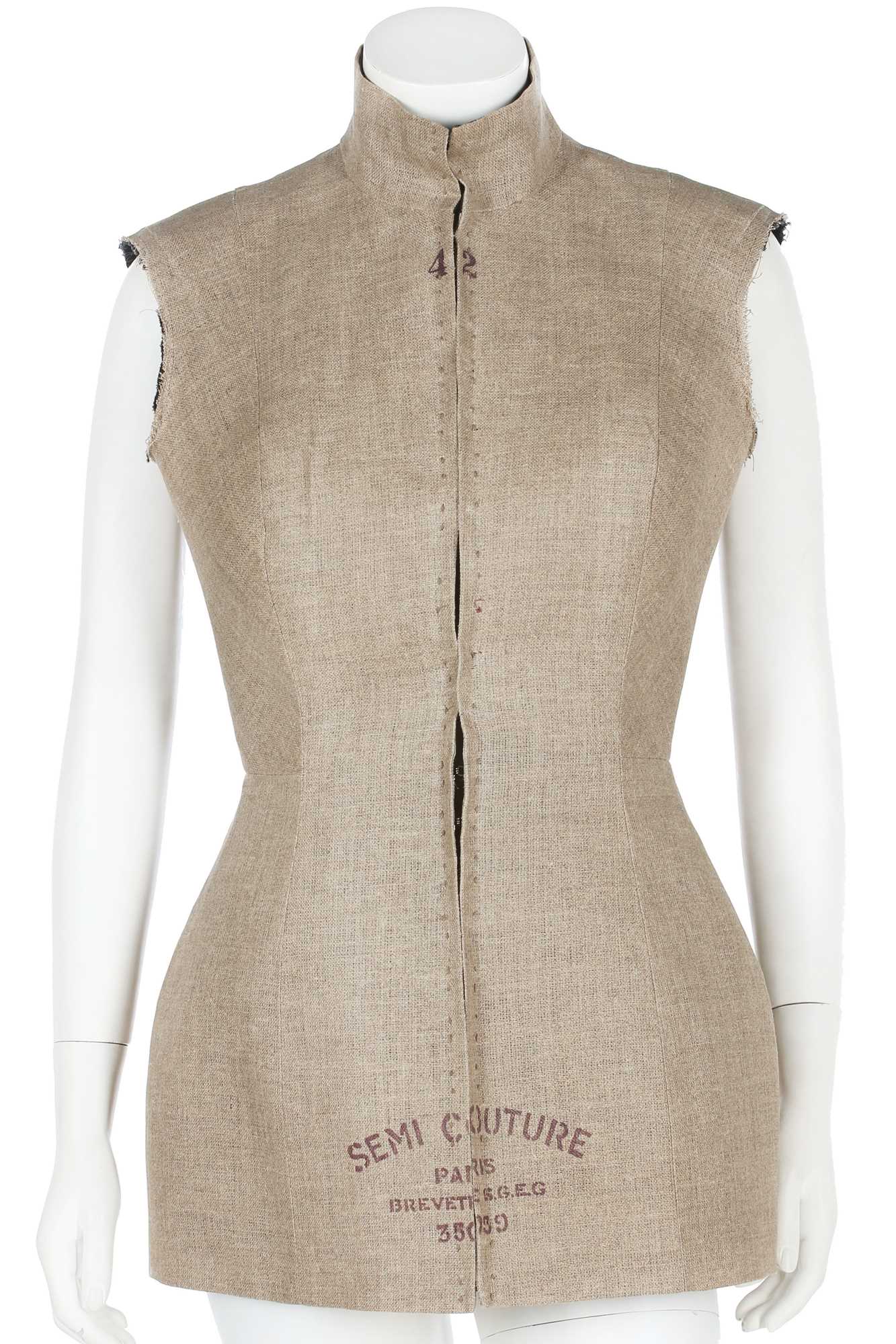 Lot 190 - A Martin Margiela 'Semi Couture' linen bodice, Autumn-Winter 1997-98