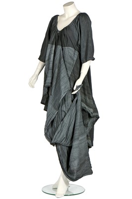 Lot 164 - A rare Westwood/McLaren grey cotton smock-dress, 'Punkature' collection, Spring-Summer 1983