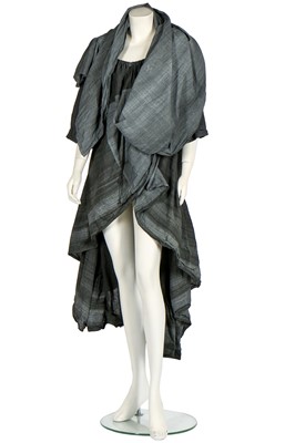 Lot 164 - A rare Westwood/McLaren grey cotton smock-dress, 'Punkature' collection, Spring-Summer 1983