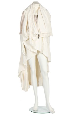 Lot 165 - A rare Westwood/McLaren off-white cotton smock-dress, 'Punkature' collection, Spring-Summer 1983