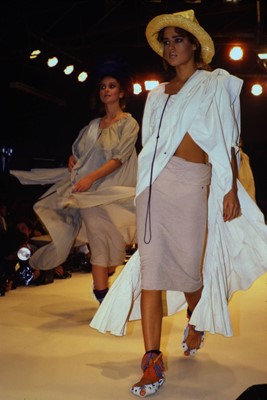 Lot 165 - A rare Westwood/McLaren off-white cotton smock-dress, 'Punkature' collection, Spring-Summer 1983