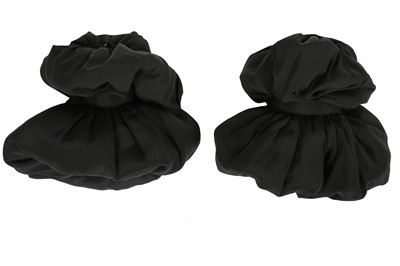 Lot 189 - A Yohji Yamamoto black silk suit with padded cuffs, 1990s