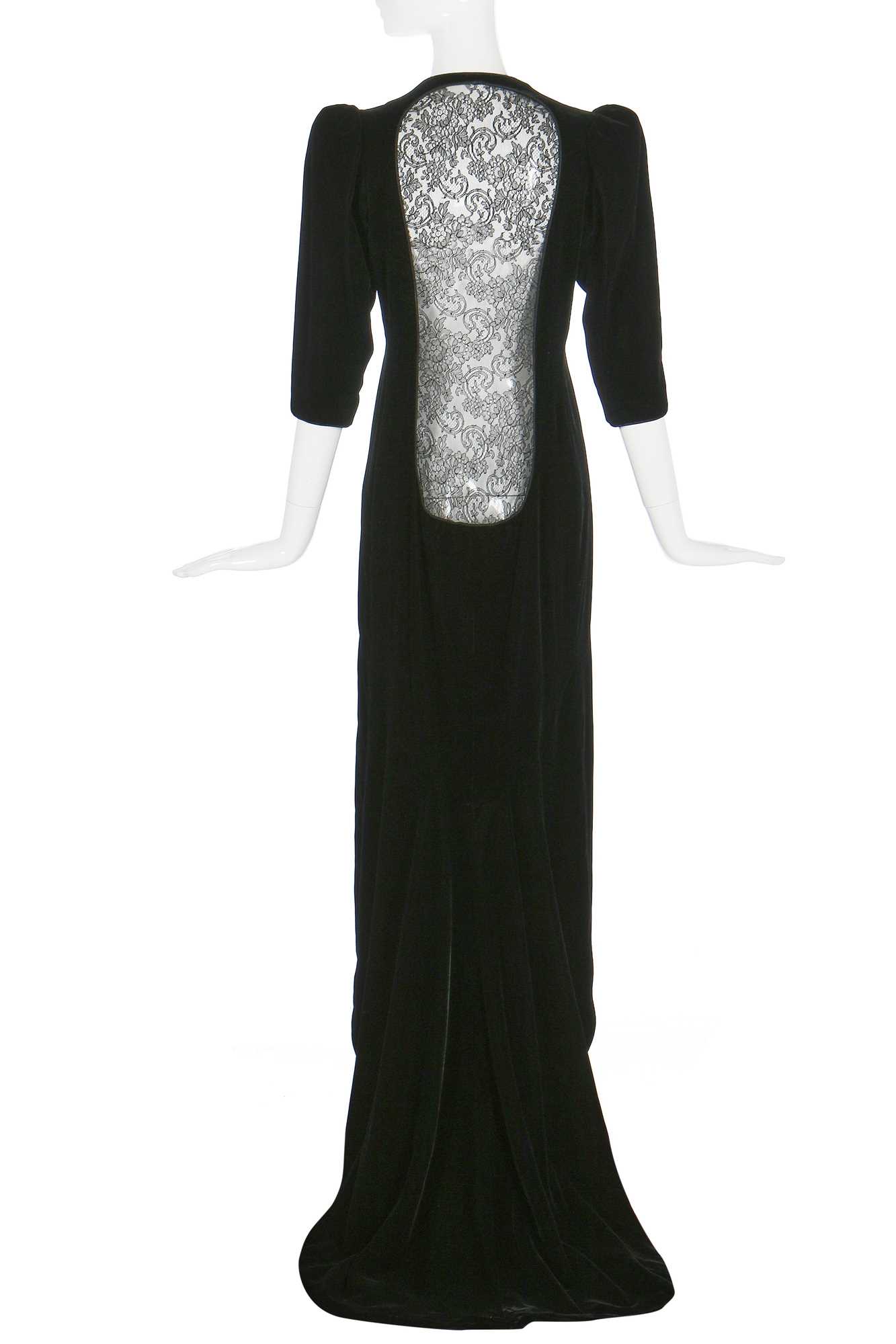 Lot 145 - An Yves Saint Laurent couture lace-backed evening gown, Autumn-Winter 1979-80