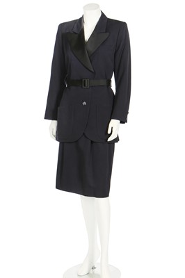Lot 147 - An Yves Saint Laurent 'Le Smoking' skirt suit, 1980s