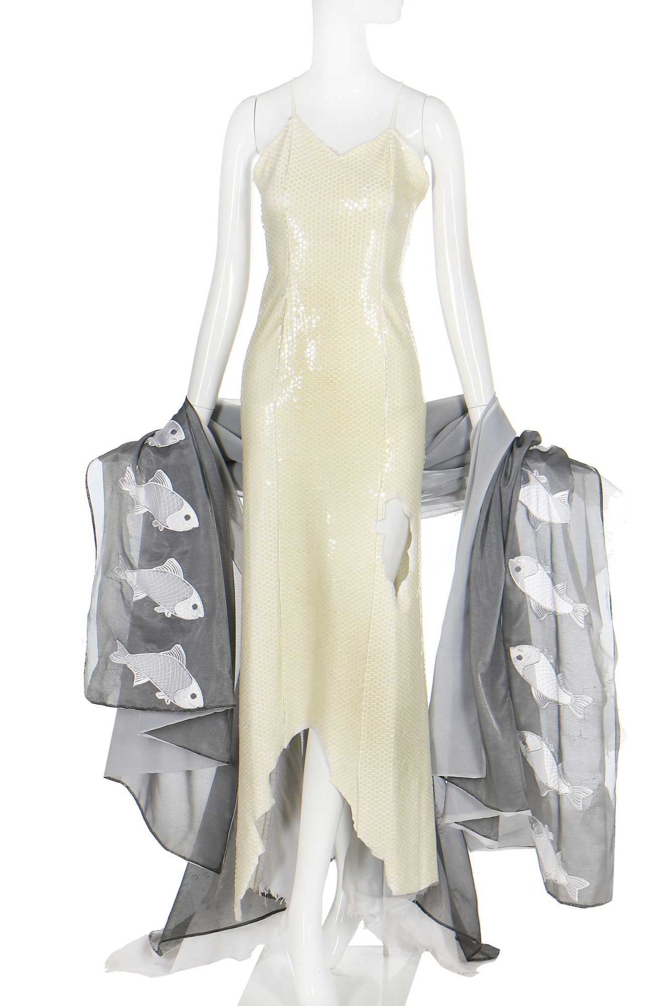 Lot 175 - A Franck Joseph Bastille 'Ghost of the Titanic' evening dress and stole, circa 1991
