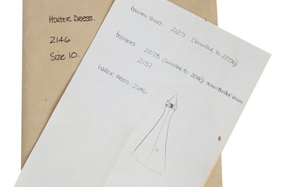 Lot 115 - A group of rare original Barbara Hulanicki sketches and patterns for Biba garments, 1970s
