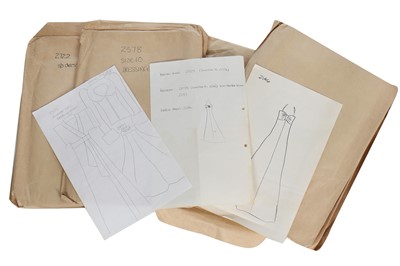 Lot 115 - A group of rare original Barbara Hulanicki sketches and patterns for Biba garments, 1970s