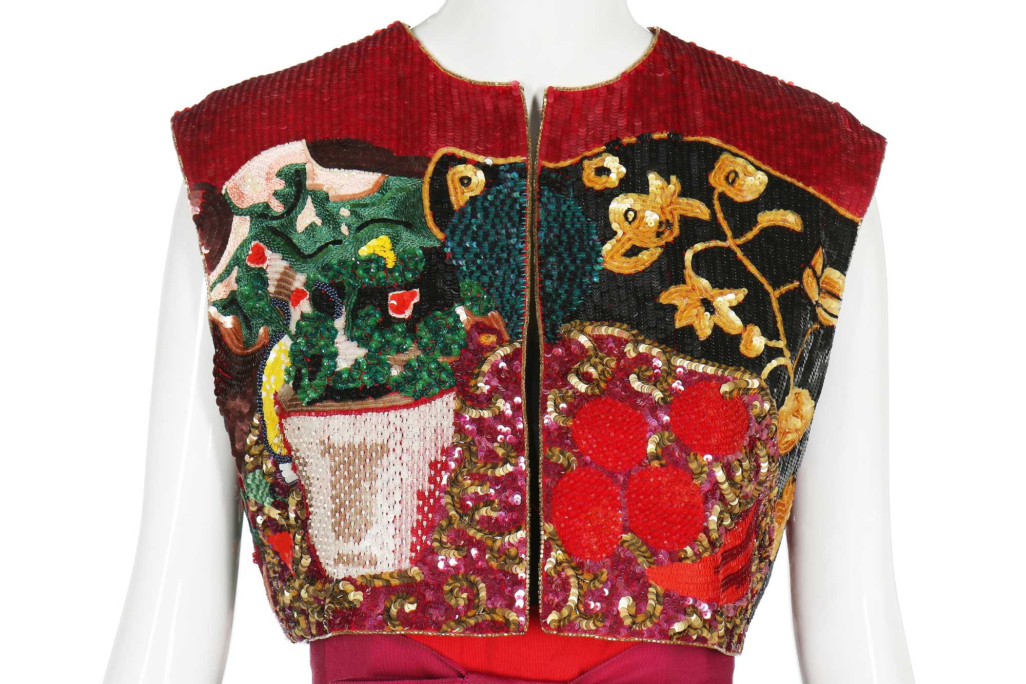 Lot 148 - A fine Bill Blass 'Matisse' cocktail ensemble, Spring-Summer 1988