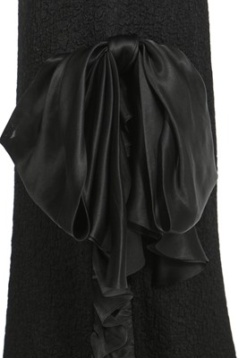 Lot 146 - An Yves Saint Laurent black silk cloqué evening gown, Autumn-Winter 1987-88