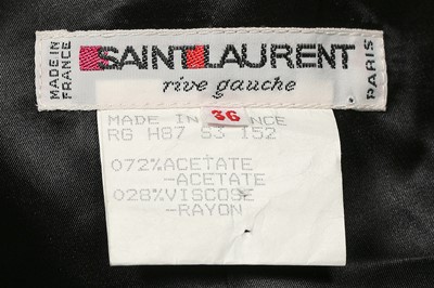 Lot 146 - An Yves Saint Laurent black silk cloqué evening gown, Autumn-Winter 1987-88