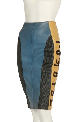 Lot 150 - A Jean Paul Gaultier leather pencil skirt, 'Russian Constructivist' collection, Autumn-Winter 1986-87