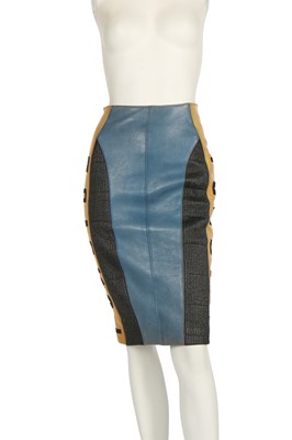 Lot 150 - A Jean Paul Gaultier leather pencil skirt, 'Russian Constructivist' collection, Autumn-Winter 1986-87