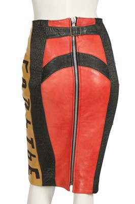 Lot 150 - A Jean Paul Gaultier leather pencil skirt, 'Russian Constructivist' collection, Autumn-Winter 1986-87
