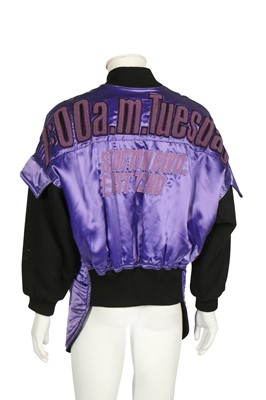 Lot 182 - A rare Kansai Yamamoto purple satin bomber jacket, 1980s