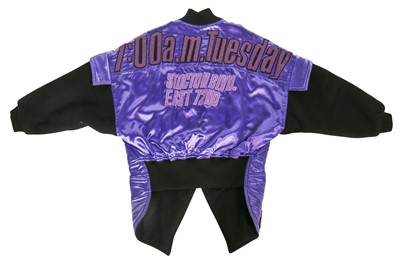 Lot 182 - A rare Kansai Yamamoto purple satin bomber jacket, 1980s