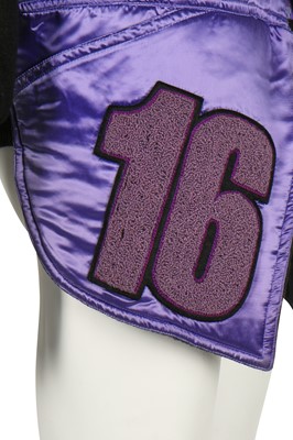 Lot 182 - A rare Kansai Yamamoto purple satin bomber jacket, 1980s