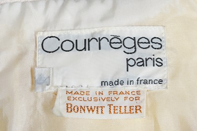 Lot 143 - A Courrèges yellow and white wool dress, early 1970s