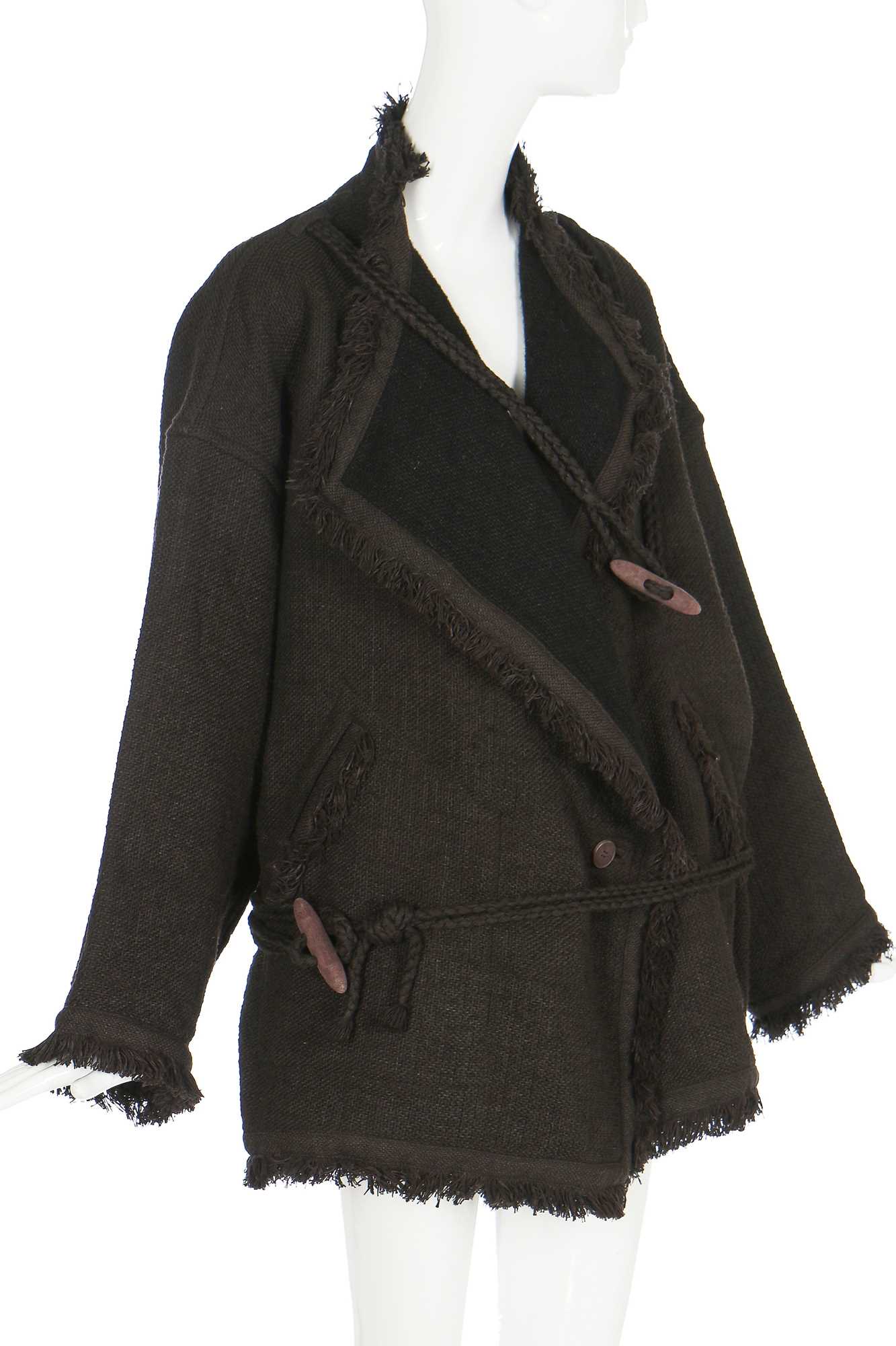 Lot 179 - An Issey Miyake 'mushiro' cotton/wool jacket, Autumn-Winter 1984