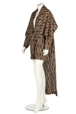 Lot 180 - An Issey Miyake lattice-weave silk-cotton-blend jacket, probably Autumn-Winter 1986