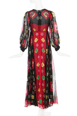 Lot 139 - A Thea Porter printed chiffon evening gown, 1970s