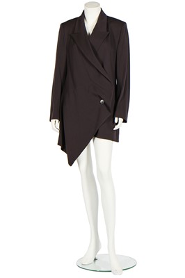 Lot 171 - A John Galliano dark-aubergine wool jacket, 'Hairclips' collection, Autumn-Winter 1988-89
