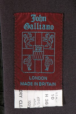 Lot 171 - A John Galliano dark-aubergine wool jacket, 'Hairclips' collection, Autumn-Winter 1988-89