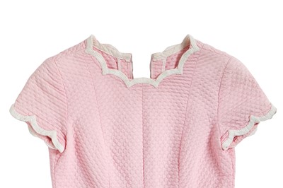 Lot 100 - A Courrèges pale-pink cotton matelassé playsuit, late 1960s