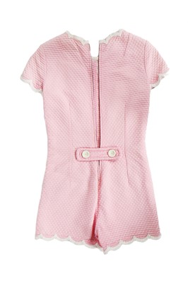 Lot 100 - A Courrèges pale-pink cotton matelassé playsuit, late 1960s