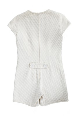 Lot 100 - A Courrèges pale-pink cotton matelassé playsuit, late 1960s