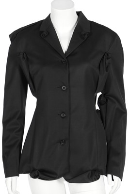 Lot 168 - A John Galliano black wool gabardine jacket, 'The Rose' collection, Autumn/Winter 1987-88