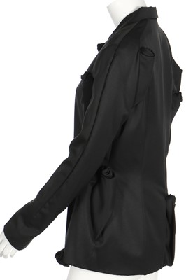 Lot 168 - A John Galliano black wool gabardine jacket, 'The Rose' collection, Autumn/Winter 1987-88
