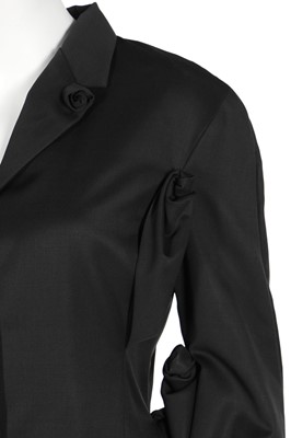 Lot 168 - A John Galliano black wool gabardine jacket, 'The Rose' collection, Autumn/Winter 1987-88