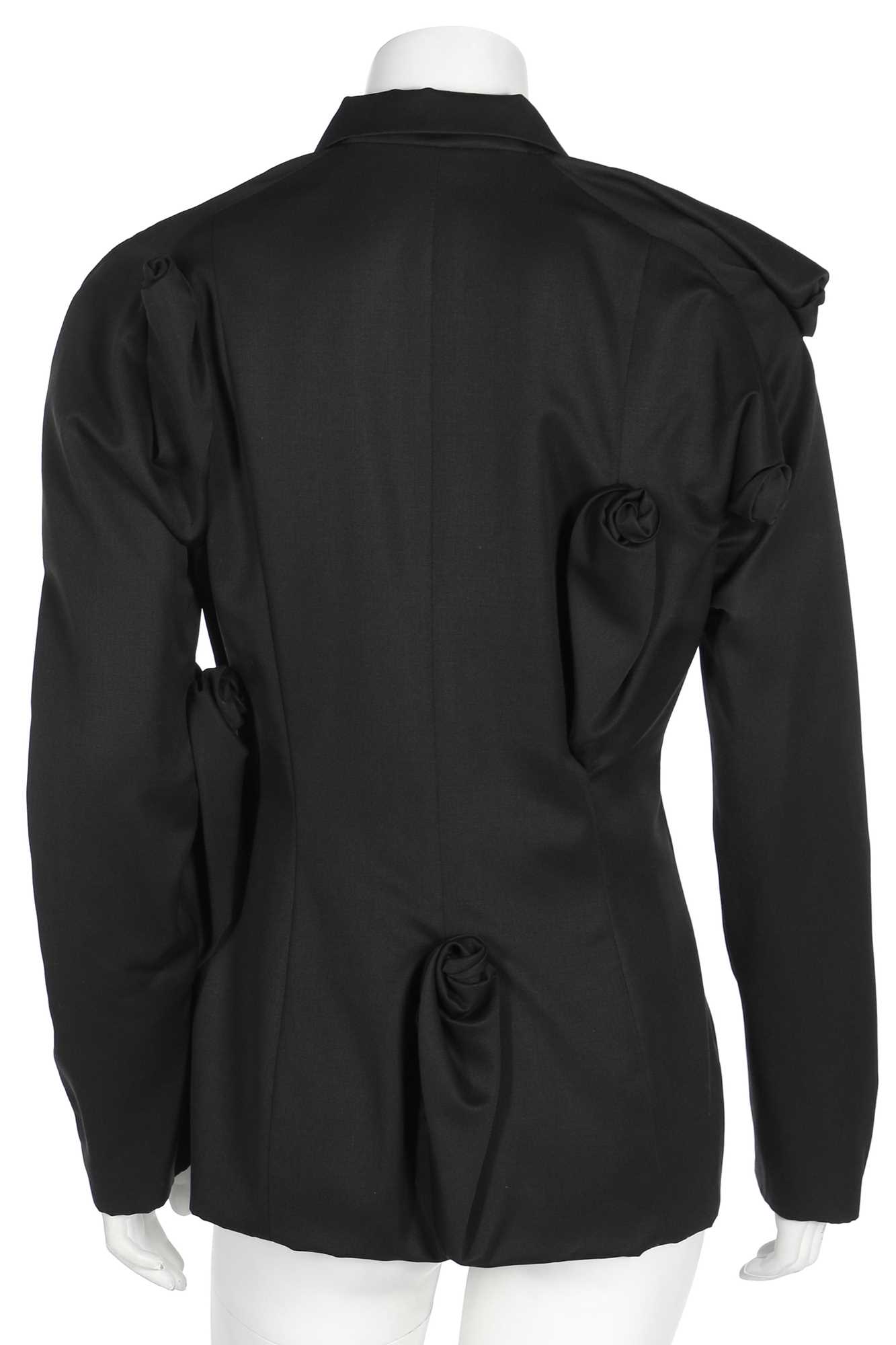 Lot 168 - A John Galliano black wool gabardine jacket, 'The Rose' collection, Autumn/Winter 1987-88