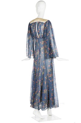 Lot 129 - An Ossie Clark/Celia Birtwell printed chiffon dress, 1970s