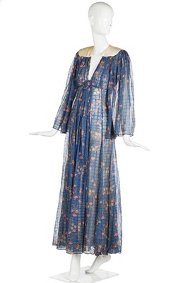 Lot 129 - An Ossie Clark/Celia Birtwell printed chiffon dress, 1970s