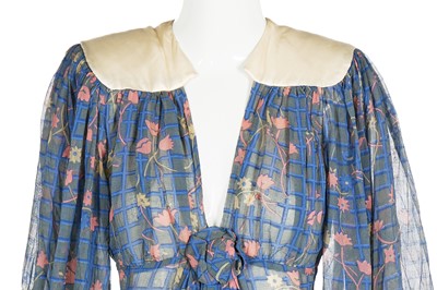 Lot 129 - An Ossie Clark/Celia Birtwell printed chiffon dress, 1970s