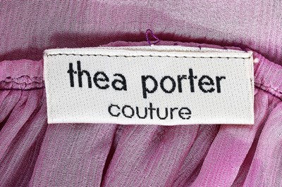 Lot 138 - A Thea Porter abaya/kaftan of magenta floral-printed chiffon, 1970s