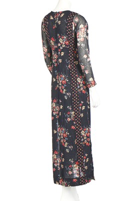 Lot 134 - A Thea Porter floral-printed cotton-gauze dress, 1971-72