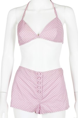 Lot 119 - A Biba pale lavender and white polka-dot cotton bikini, 1969