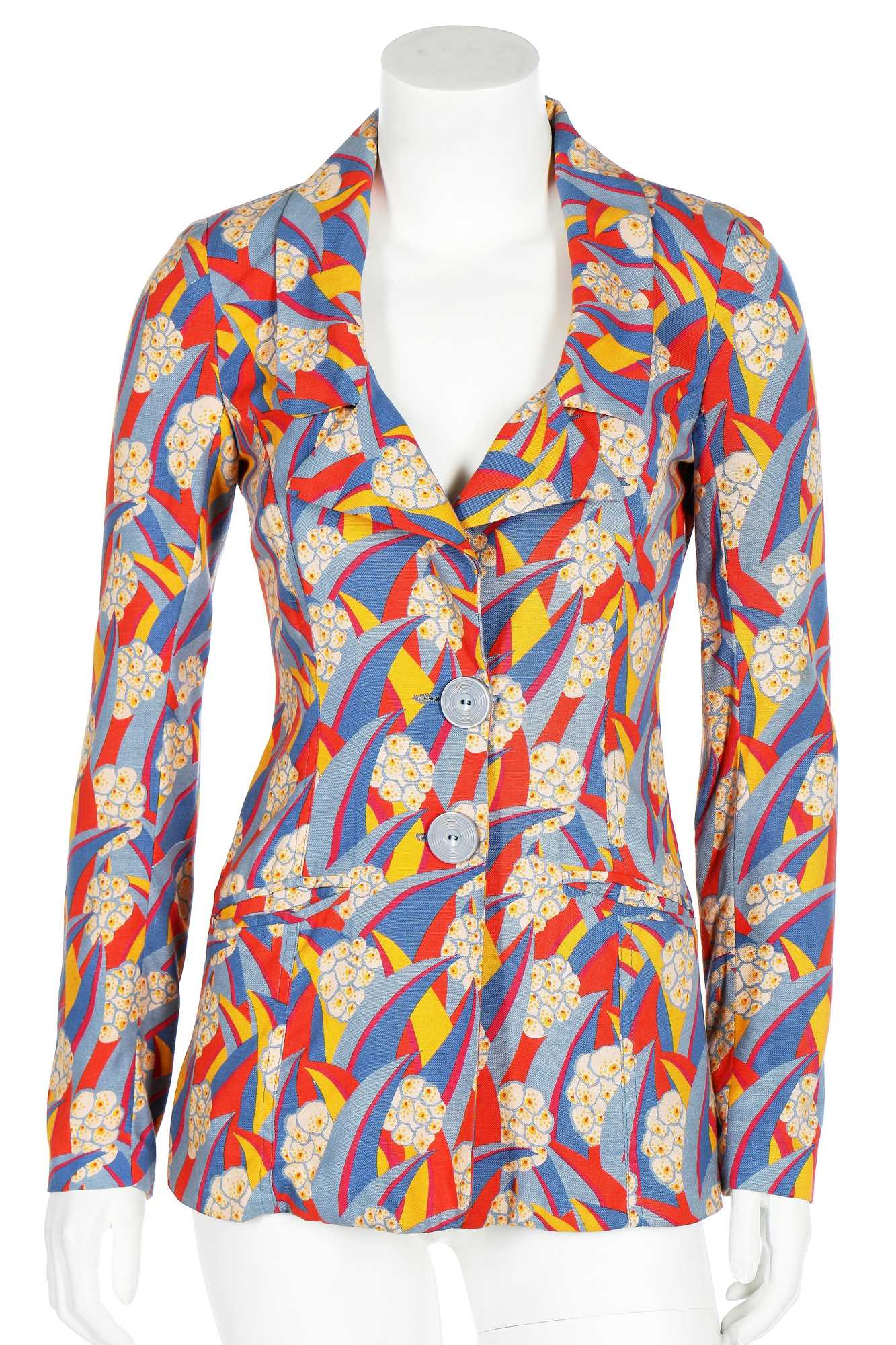 Lot 121 - A Biba art-deco printed cotton jacket, circa 1970