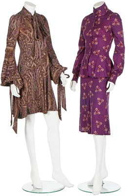 Lot 118 - A group of Biba clothing in shades of purple and brown, 1960s-1970s