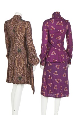 Lot 118 - A group of Biba clothing in shades of purple and brown, 1960s-1970s