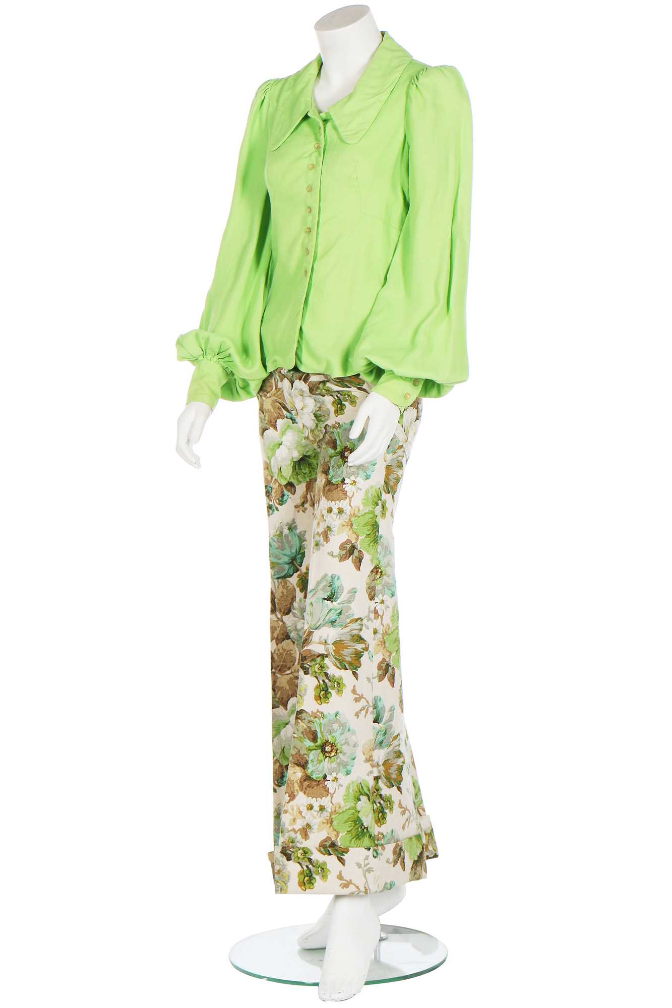 Lot 117 - A good group of Biba in shades of apple-green and brown, 1960s-1970s