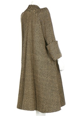 Lot 123 - A good Biba swing coat of chevron-weave herringbone tweed, circa 1974