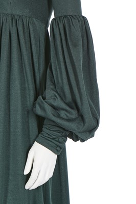 Lot 120 - A Biba forest-green jersey medieval-inspired dress, circa 1970