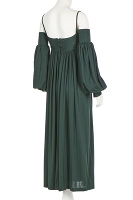 Lot 120 - A Biba forest-green jersey medieval-inspired dress, circa 1970