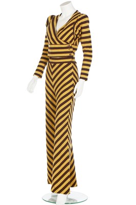 Lot 122 - A good Biba striped wool-jersey two-piece ensemble, early 1970s