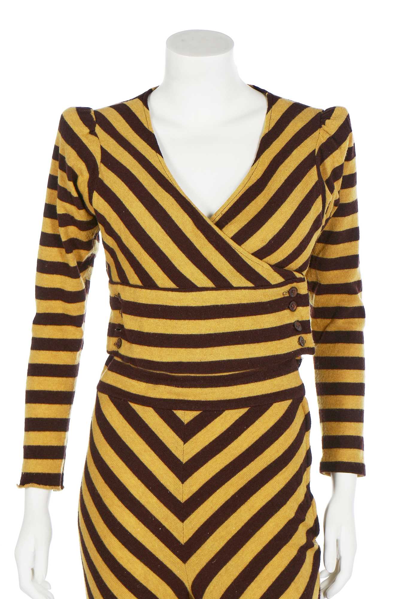 Lot 122 - A good Biba striped wool-jersey two-piece ensemble, early 1970s