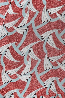 Lot 128 - A Lee Bender at Bus Stop art-deco printed rayon dress, 1970s